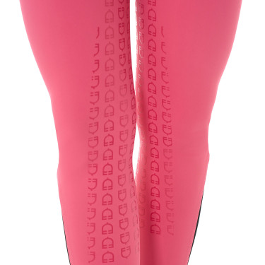 Pantaloni da donna con grip integrale Aria in tessuto tecnico Equestro Caprifoglio Rosa