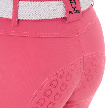 Pantaloni da donna con grip integrale Aria in tessuto tecnico Equestro Caprifoglio Rosa