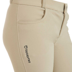 Pantaloni da bambino in tessuto tecnico Equestro Incenso Beige