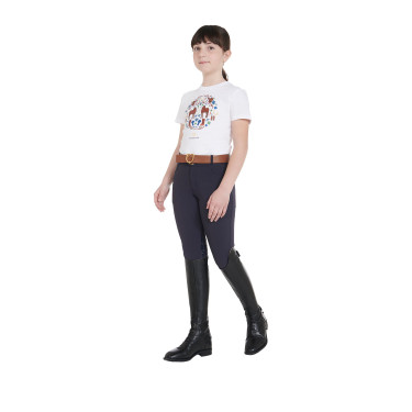 Pantaloni da bambino in tessuto tecnico Equestro Marina Blu marino