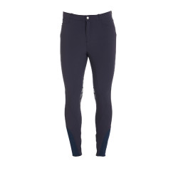 Pantaloni con grip al ginocchio da uomo in tessuto tecnico Equestro Pantaloni con grip al ginocchio da uomo in tessuto tecnico Equestro
