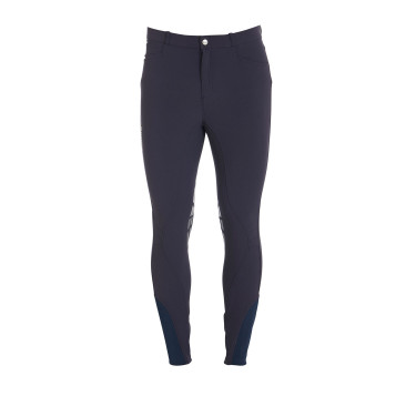 Pantaloni con grip al ginocchio da uomo in tessuto tecnico Equestro Pantaloni con grip al ginocchio da uomo in tessuto tecnico Equestro