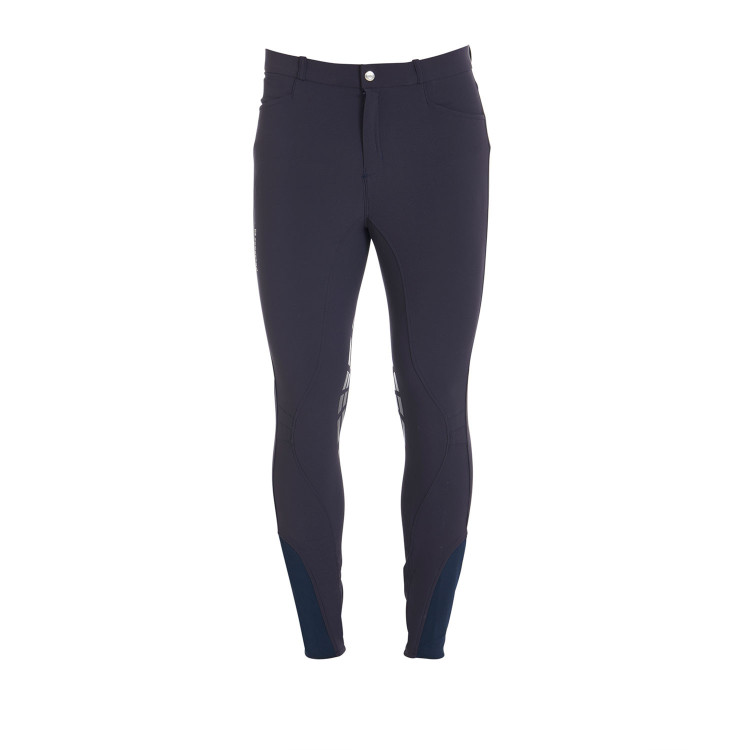Pantaloni con grip al ginocchio da uomo in tessuto tecnico Equestro Pantaloni con grip al ginocchio da uomo in tessuto tecnico Equestro