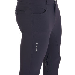 Pantaloni con grip al ginocchio da uomo in tessuto tecnico Equestro Pantaloni con grip al ginocchio da uomo in tessuto tecnico Equestro