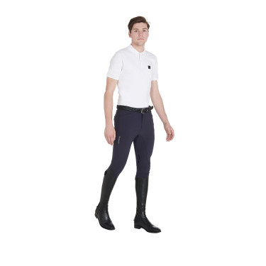 Pantaloni con grip al ginocchio da uomo in tessuto tecnico Equestro Pantaloni con grip al ginocchio da uomo in tessuto tecnico Equestro