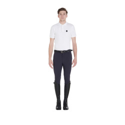 Pantaloni con grip al ginocchio da uomo in tessuto tecnico Equestro Pantaloni con grip al ginocchio da uomo in tessuto tecnico Equestro
