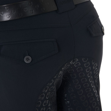 Pantaloni da uomo con grip completo in tessuto tecnico Equestro Nero