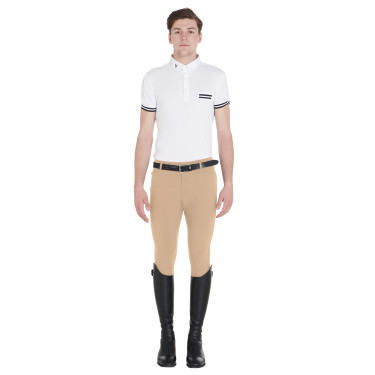 Pantaloni aderenti con grip da uomo con logo Caspar Equestro Incenso Beige Pantaloni aderenti con grip da uomo con logo Caspar Equestro Incenso Beige