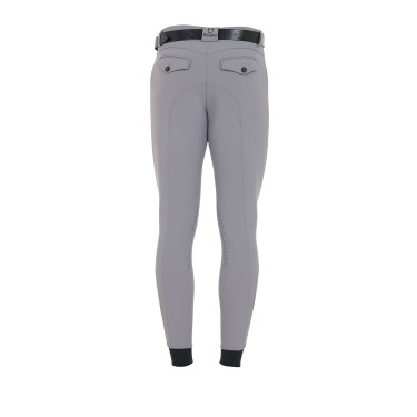 Pantaloni aderenti con grip da uomo con logo Caspar Equestro Grigio ghiaccio Pantaloni aderenti con grip da uomo con logo Caspar Equestro Grigio ghiaccio