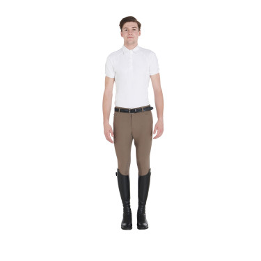 Pantaloni aderenti con grip da uomo con logo Caspar Equestro Noce Marrone Pantaloni aderenti con grip da uomo con logo Caspar Equestro Noce Marrone