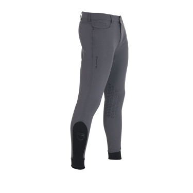 Pantaloni aderenti con grip da uomo con logo Caspar Equestro Asfalto Grigio Pantaloni aderenti con grip da uomo con logo Caspar Equestro Asfalto Grigio