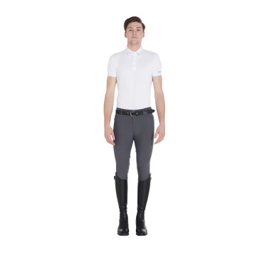 Pantaloni aderenti con grip da uomo con logo Caspar Equestro Asfalto Grigio Pantaloni aderenti con grip da uomo con logo Caspar Equestro Asfalto Grigio