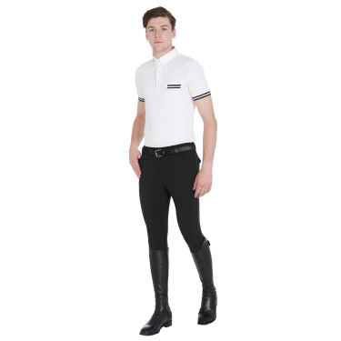 Pantaloni aderenti con grip da uomo con logo Caspar Equestro Nero Pantaloni aderenti con grip da uomo con logo Caspar Equestro Nero