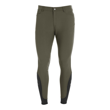 Pantaloni aderenti con grip da uomo con logo Caspar Equestro Verde militare Blu Pantaloni aderenti con grip da uomo con logo Caspar Equestro Verde militare Blu