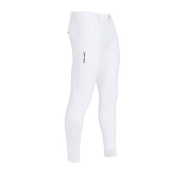 Pantaloni aderenti con grip da uomo con logo Caspar Equestro Bianco Pantaloni aderenti con grip da uomo con logo Caspar Equestro Bianco