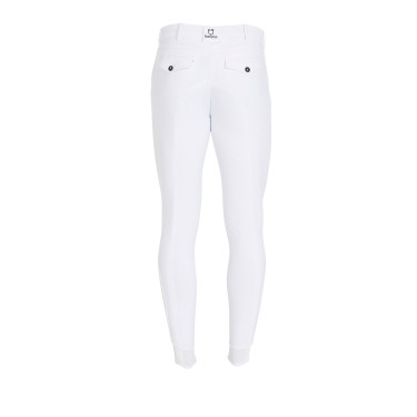 Pantaloni aderenti con grip da uomo con logo Caspar Equestro Bianco Pantaloni aderenti con grip da uomo con logo Caspar Equestro Bianco