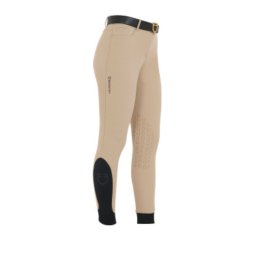 Pantaloni aderenti con grip da donna con logo Zenda Equestro Incenso Beige