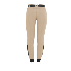 Pantaloni aderenti con grip da donna con logo Zenda Equestro Incenso Beige
