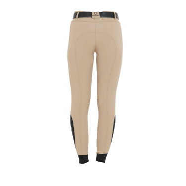 Pantaloni aderenti con grip da donna con logo Zenda Equestro Incenso Beige