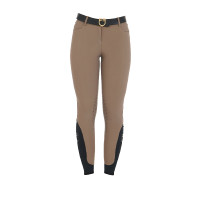 Pantaloni aderenti con grip da donna con logo Zenda Equestro Noce Marrone
