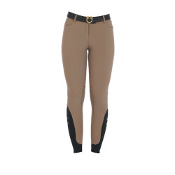 Pantaloni aderenti con grip da donna con logo Zenda Equestro Noce Marrone