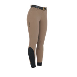Pantaloni aderenti con grip da donna con logo Zenda Equestro Noce Marrone
