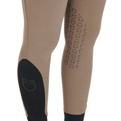 Pantaloni aderenti con grip da donna con logo Zenda Equestro Noce Marrone