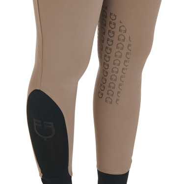 Pantaloni aderenti con grip da donna con logo Zenda Equestro Noce Marrone
