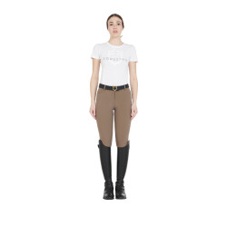 Pantaloni aderenti con grip da donna con logo Zenda Equestro Noce Marrone