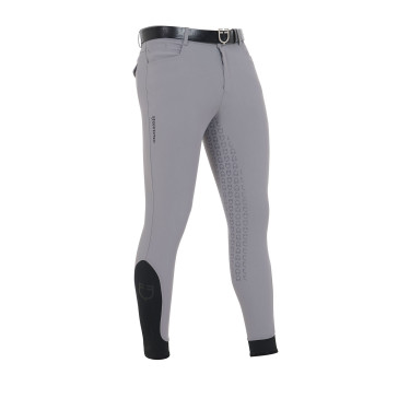 Pantaloni aderenti con grip integrale da uomo Aria Equestro Grigio ghiaccio Pantaloni aderenti con grip integrale da uomo Aria Equestro Grigio ghiaccio