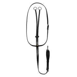 Martingala in cuoio con impunture argentate Equestro Nero