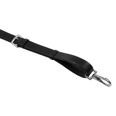 Martingala in cuoio con impunture argentate Equestro Nero