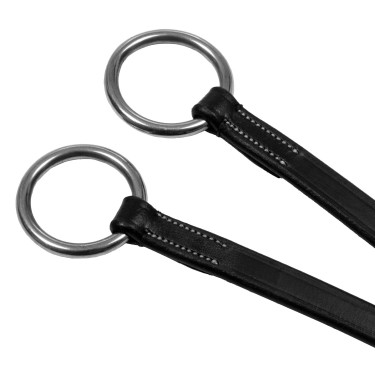 Martingala in cuoio con impunture argentate Equestro Nero