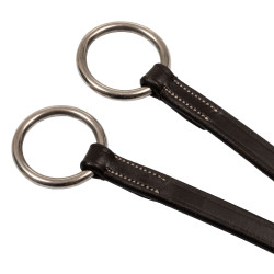 Martingala in cuoio con impunture argentate Equestro Marrone scuro