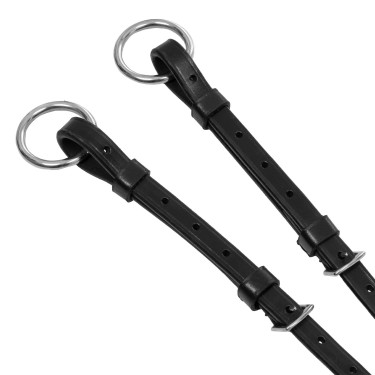 Martingala in cuoio con cuciture argentate Equestro Nero