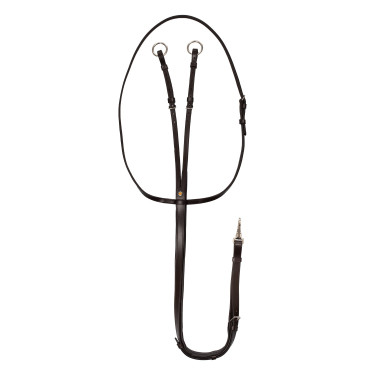 Martingala in cuoio con cuciture argentate Equestro Marrone scuro Martingala in cuoio con cuciture argentate Equestro Marrone scuro