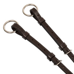 Martingala in cuoio con cuciture argentate Equestro Marrone scuro Martingala in cuoio con cuciture argentate Equestro Marrone scuro