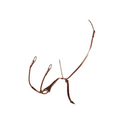 Martingala con collare in pelle Melanie con forchetta elastica Equestro Cognac Marrone