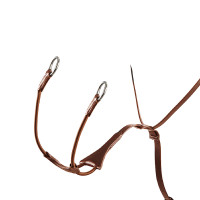 Martingala con collare in pelle Melanie con forchetta elastica Equestro Cognac Marrone