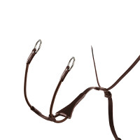 Martingala con collare in pelle Melanie con forchetta elastica Equestro Marrone scuro