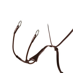 Martingala con collare in pelle Melanie con forchetta elastica Equestro Marrone scuro