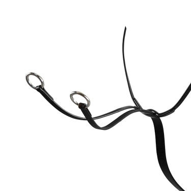 Martingala con collare in cuoio Equestro Nero