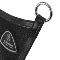 Martingala con pettorale in cuoio con inserto in rete Acavallo Nero