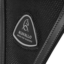 Martingala con pettorale in cuoio con inserto in rete Acavallo Nero