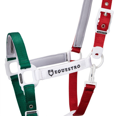 Capestro in nylon Flaggy Equestro Verde / bianco / rosso Multicolore