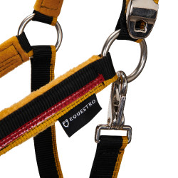 Capestro in nylon con lunghina Red Trim Equestro Nero / rosso / giallo Capestro in nylon con lunghina Red Trim Equestro Nero / rosso / giallo