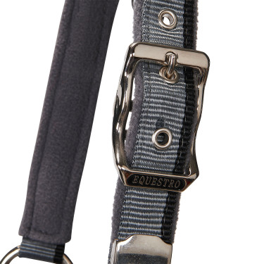 Capestro in nylon con lunghina Red Trim Equestro Grigio / rosso / nero
