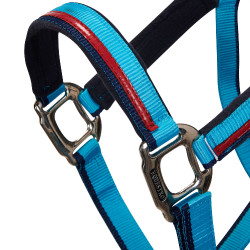 Capestro in nylon con lunghina Red Trim Equestro Turchese / rosso / blu navy Capestro in nylon con lunghina Red Trim Equestro Turchese / rosso / blu navy