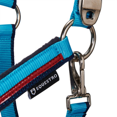 Capestro in nylon con lunghina Red Trim Equestro Turchese / rosso / blu navy Capestro in nylon con lunghina Red Trim Equestro Turchese / rosso / blu navy