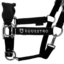 Capestro in nylon con lunghina e imbottitura in pile Equestro Nero Capestro in nylon con lunghina e imbottitura in pile Equestro Nero